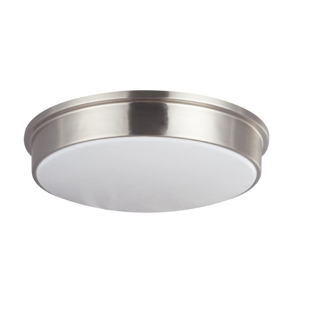 Flush Fixture , Model # Contemporary Satin Steel Flush Mount in